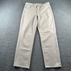 AYR Jeans Womens 26 The Frenchie Straight Leg Crop Cream Ivory Organic Cotton